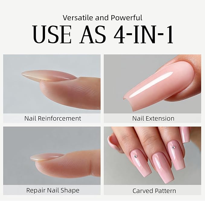 HEMA TPO Free Builder Hard Gel, 30g Salon Strength, 7 Shade Colors - Safe Allergy-Friendly Nail Gel for DIY at Home & Professional Nail Extensions, Sculpting, Apex Building (Berry Red)