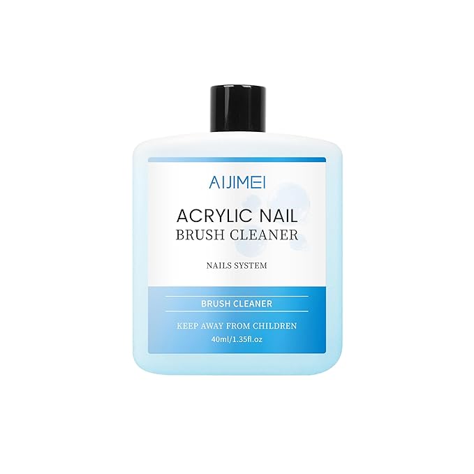 AIJIMEI 40ml Nail Brushs Cleaner Easy to Clean Brushes Professional Nail Brush Cleaner for Gel and Acrylic Nail Brush Cleaning or Home Nail Salons (1pcs)