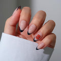Glamnetic x Fanatics Press On Nails - Syracuse Orange | Short Almond Fake Nails, Collegiate Blue French Tips, College Nails, Salon-Quality | 15 Sizes - 30 Nail Kit with Glue