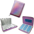 Finger Angel 48 Slots Holographic Nail Plates Holder Case Stamping Templates Organizer Retangel Nail Printing Molds Collection Manicure Tool Accessorie-6x12Cm Template Pink Color Case
