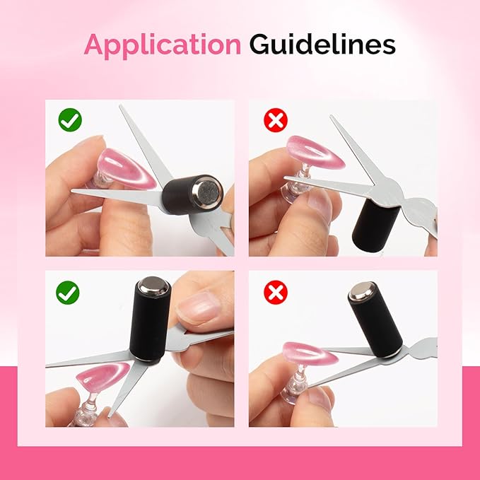 MelodySusie Cat Eye Gel Nail Polish Magnet Set, 2 in 1 Scissor-shaped Nail Magnet Tool,French Effect Cat Eye Magnet, Nail Design Tools for Salon and DIY at Home