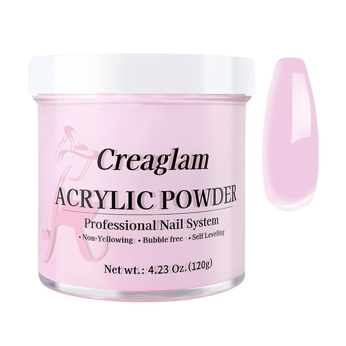 Acrylic Powder 120g 4.23oz No Lamp Needed for Nail Extensions, Bubble Free Formula Acrylic Nail Powder for 3D Art Sculpting Tips, Long Lasting Salon Quality Manicure