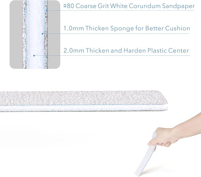 Nail Files, 50 PCS Fingernail Files 80/80 Grit Emery Boards for Nails - Professional Nail File Bulk Washable for Acrylic, Gel, Dip Powder, and Poly Gel Nails