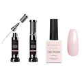 Makartt Nail Rhinestone Glue with Natural Nude Gel Polish Bundle, Clear Nail Glue Precision Pen Nail Art Glue Gel, Jelly Pink Glitter Gel Polish Summer 15ML Soak Off UV LED Gel Polish