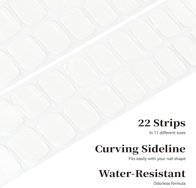 Semi Cured Gel Nail Strips Glazed Donut Milky Gel Nail Stickers with UV/LED Required Long Lasting Gel Nail Stickers Includes 22 Strips 2 Prep Pads, Nail File & Wooden Stick