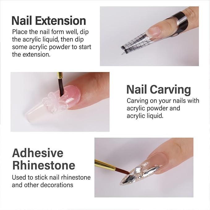 Acrylic Liquid Monomer - 150ml Professional Acrylic Monomer for Nail System Kit, Quick-Dry for Nail Extensions