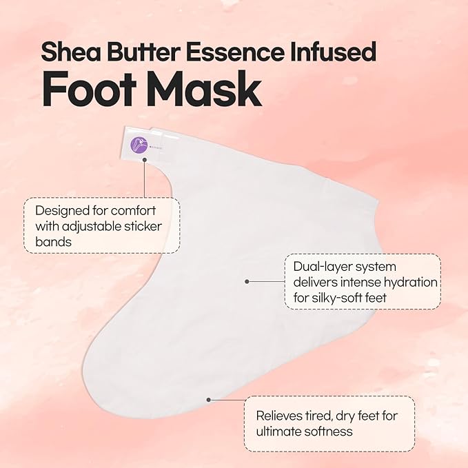 Epielle Moisturizing Foot Mask 6 Pairs, Soften with Sunflower Seed Oil & Vitamin E, Deep Moisturizing Socks for Dry, Cracked Feet, Self Care Gifts for Women, Spa Kit, Stocking Stuffers