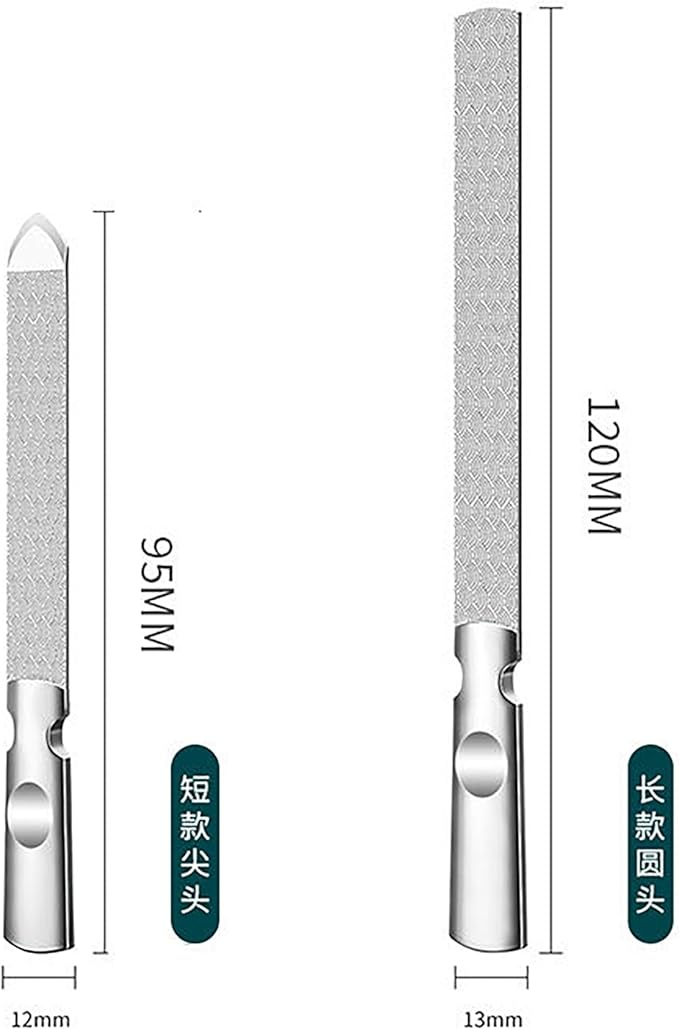 CoguZed 2 PCS Stainless Steel Nail File, Double Sided Metal Nail Files for Natural Nails, Heavy Duty Reusable Fingernail & Toenail File for Men & Women, Salon & Travel Use