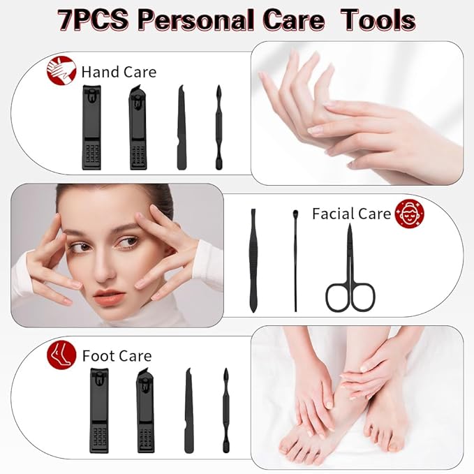 Manicure Set, Stocking Stuffers for Men, Nail Clipper Set, Manicure Kit, Travel Nail Grooming Kit, Stainless Steel Facial Manicure Pedicure Nail Care Tools, Easter Basket Stuffers for Teens Boys Men