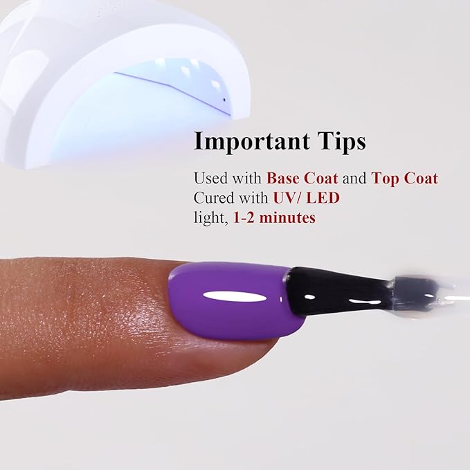 Gel Polish, 0.5 Fl Oz Purple Lavender Nail Gel Polish Spring Summer Art Starter Manicure Salon DIY Soak off UV LED Design