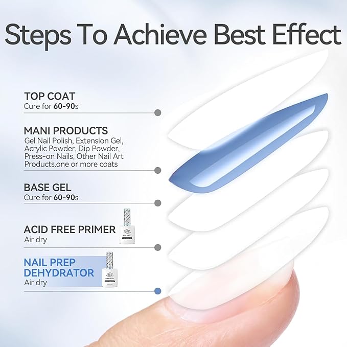 Born Pretty 15ml Nail Dehydrator and Nail Tips Glue Set, Not Chip or Peel and Long Lasting for Nails Art