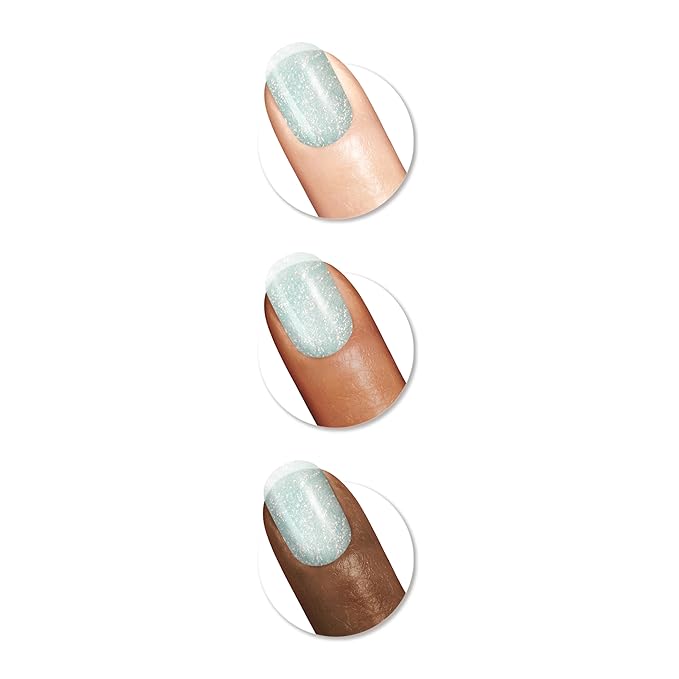 Sally Hansen Miracle Gel Pearls Salon Quality Nail Polish | Gel-Like Formula, Two-Step System, No UV Light Needed, Long Lasting |Semi Opaque, Shimmery | 903 Seas The Day | Blue Nail Polish