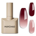 MAYCHAO 15ML Color Changing Gel Nail Polish 1Pc Translucent Nude Pink Burgundy Red Mood Temperature Change Color Soak Off Ombre Thermal Salon Home Fall Winter Manicure UV Varnish, 0.5 OZ