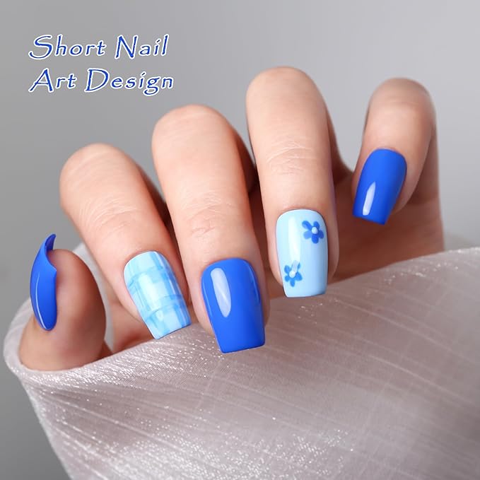 Imtiti 6 Pcs Gel Nail Polish Set, Large Capacity 10ml Same Color Same Bottle Cap Gel Polish Set,Navy Blue Long Lasting UV/LED Soak Off Nail Art Manicure Salon DIY at Home,Cat Eye Blue(10ml*6)