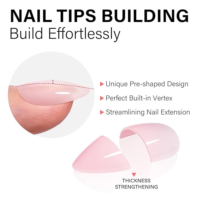 AILLSA RealFit Nude Pink Press On Nails Short Almond - Pre-Shaped 4 in 1 False Nail Tips Set, Long Lasting Nail Extensions for Salon Home DIY Gifts 150 PCS