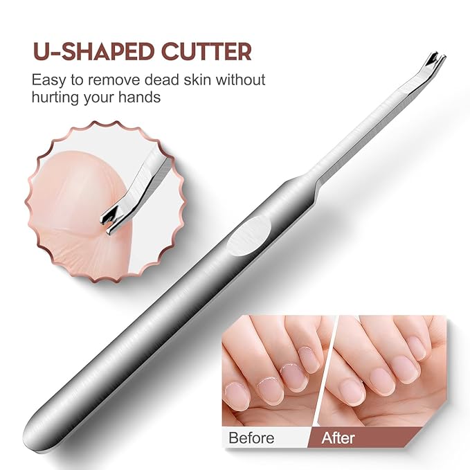 Cuticle Trimmer with Cuticle Pusher and Cutter Cuticle Nippers & Cutter Set, Professional Stainless Steel Cuticle Cutter Manicure Tools For Precise Nail Care Fingernails & cuticle scissors 4 Piece Set