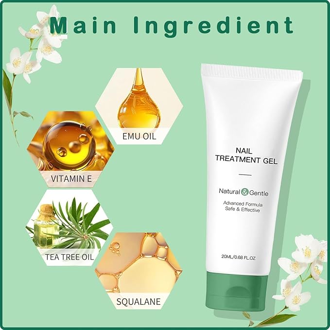 Nail Treatment Gel - 2 PCS Nail Growth Repair Cream for Fingernails and Toenails, Fix & Renew Damage Fungal Nail, Broken, Cracked & Discolored Nails