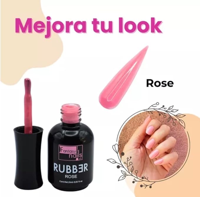 Fantasy Nails Rubber Nail Polish Set, 4 Colors, Crystal Flake Coffee Rose, 0.05 fl oz Each
