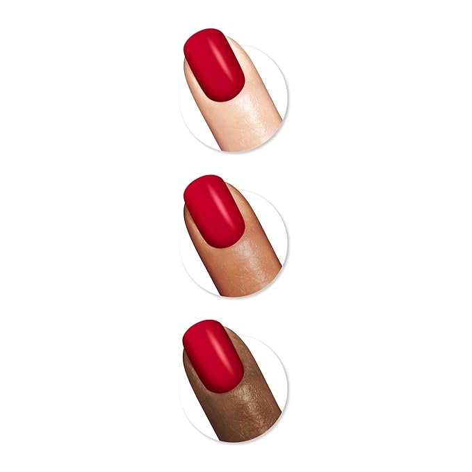 Sally Hansen Color Therapy Nail Polish | Biotin, Argan Oil, Long Lasting, Healthy Nails, Nail Strengthener, Opaque | 350 Yes You Can | Bright Red Nail Color