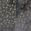 Simple Plants Decorative Nail Art Stickers, Floral and Butterfly Design, White and Pink, 2 Sheets