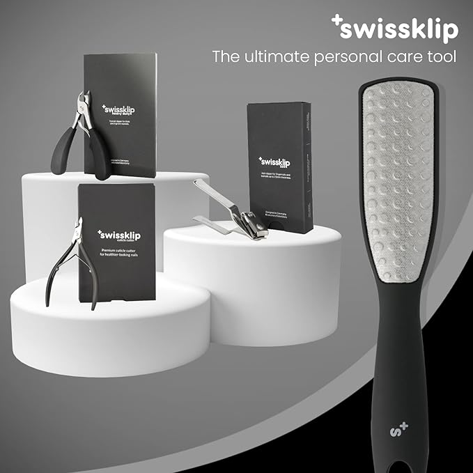 Swissker by Swissklip Foot File Callus Remover for Feet I A Perfect Heel Scraper for Cracked Heels I Luxurious Foot Scraper for Callus Removal and Dead Skin Remover for Feet (3 Pack)