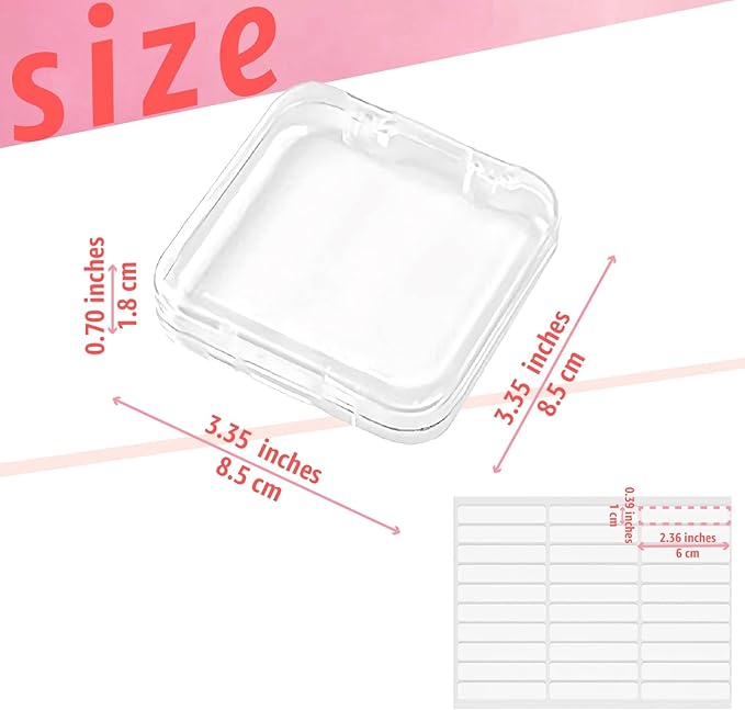 Clear Press On Nail Storage Containers 12-Pack Stackable Cases, Press Ons Nail Packaging Organizer Case, Acrylic Tips and Fake Nails Display Box for Travel and Salon Use (Clear 02)