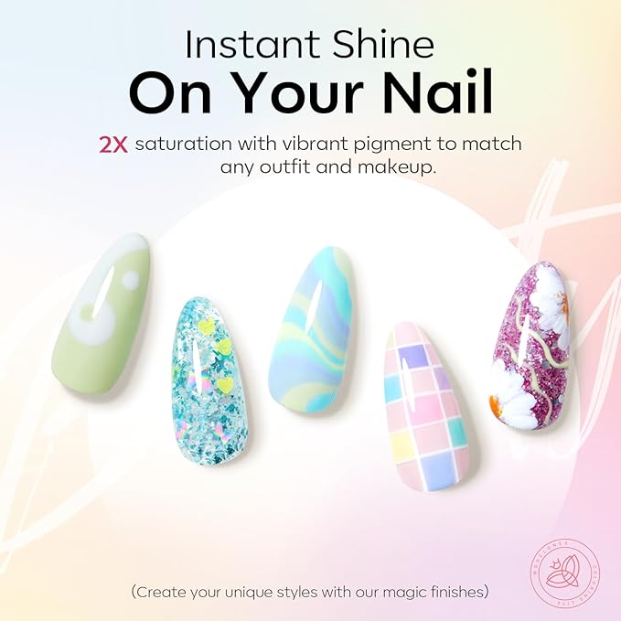 Modelones 24Pcs Gel Nail Polish Set, 20 Colors Pastel Gel Polish Set Macaron Colors with Glitter & Glossy & Matte Top + Base Coat Soak Off LED Nail Art Kit Salon at Home