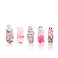 LOVFUL Press on Nails Marshmallo Gummy Bear Square | Handmade with Full Covered Crystals | Reusable Fake Nails | Coffin Classic Regular 1.3 in | H26-S