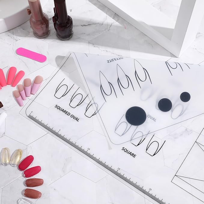 Nail Practice Mat, Silicone Nail Training Sheet for Stamping Nail Art Decal Salons Home DIY Manicures Tool