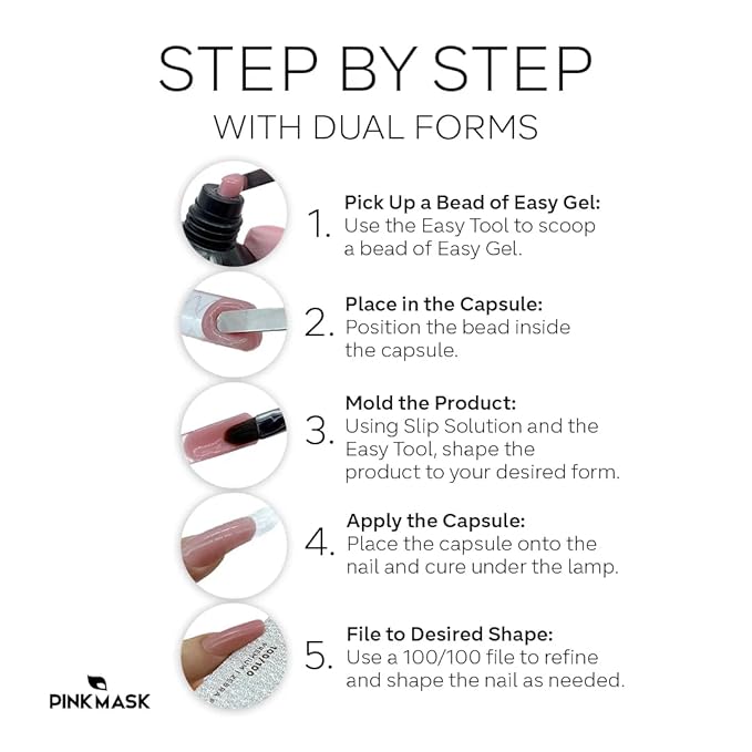 PINK MASK Easy Gel 2oz 60g-Antique Rose, Professional Builder Enhancement Gel-Quick Nail Extension for Beginner DIY, Nail Strengthener-Long Lasting-Salon Quality-Thickening Solution