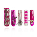 2025 Long Novel Design Pink Tracks Reusable Handmade PMMA Acrylic Press on Nails w/Box Gifts for Women