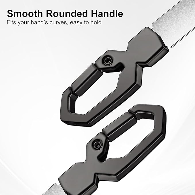 Metal Nail File Keychain Stainless Steel Double-Sided, Fingernail & Toenail Grooming Tool for Men & Women, Durable Portable File with Fine Grit for Home & Travel (Gray)
