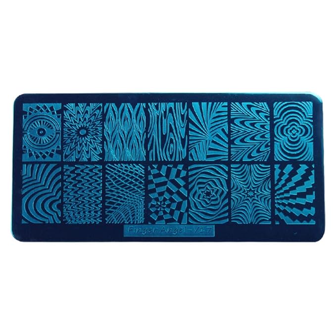 8pcs Nail Stamp Plates + Nail Stamper with Scraper+ 1 Pcs storage bag Nails Art Stamping Plate Scraper Stamper Set Leaves Flowers Animal Template Image (V17-24)