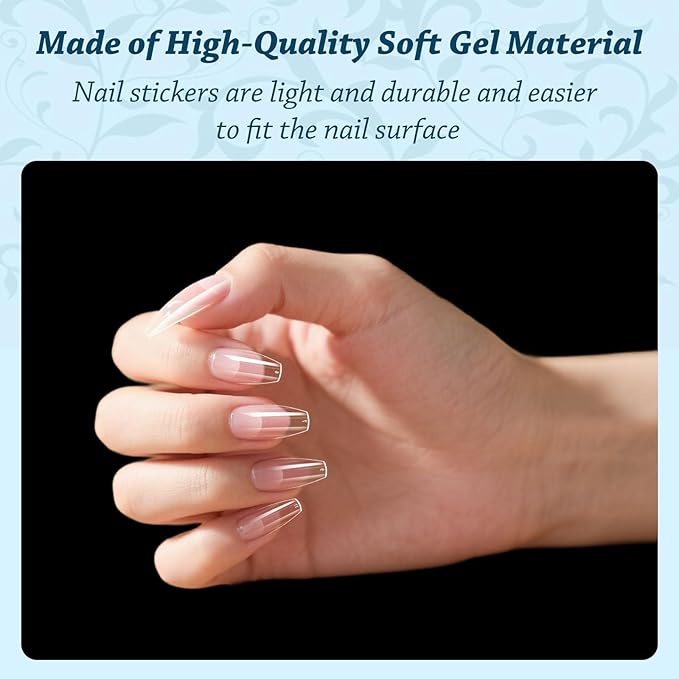Lsnisni Fake Nail Tips, 288PC Gel Acrylic Nail Tips, Clear Short Ballet Short Press On Nails, Nail Supplies Suitable for Women or Girls to DIY Nails 12 Sizes For Your Choice!
