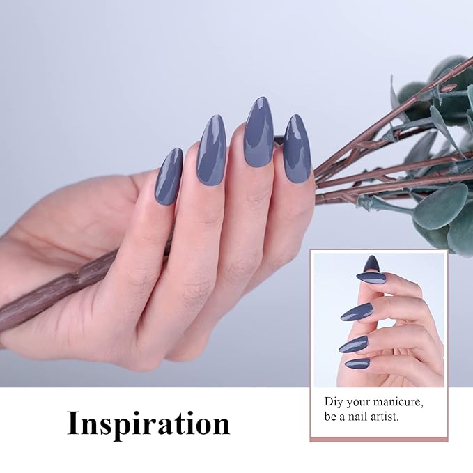 Imtiti Gel Nail Polish, 0.5 Fl Oz Lavender Grey Color Soak Off LED UV Polish for DIY Nail Art, Manicure Salon Kit for Women Girls