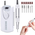 Professional Nail Drill Electric File:COYZU 35000RPM Portable Cordless Nail Drill Machine with Bits, Rechargeable E File for Acrylic & Gel Nails, Manicure & Pedicure Tech Tool for Home Salon, White