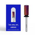 AIRSEE Tungsten Carbide Acrylic Nail Drill Bit Super Cut Bit Efile Electric File Machine Head Tip for Manicure Polishing Art Remove Gel Professional 3/32" Beginner Safety Crystal Top Barrel X Coarse