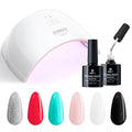SUNUV SUN9C LED UV Light for Nails With Hema-Free Gel Nail Polish Kit, 6 Colors Gel Polish Set