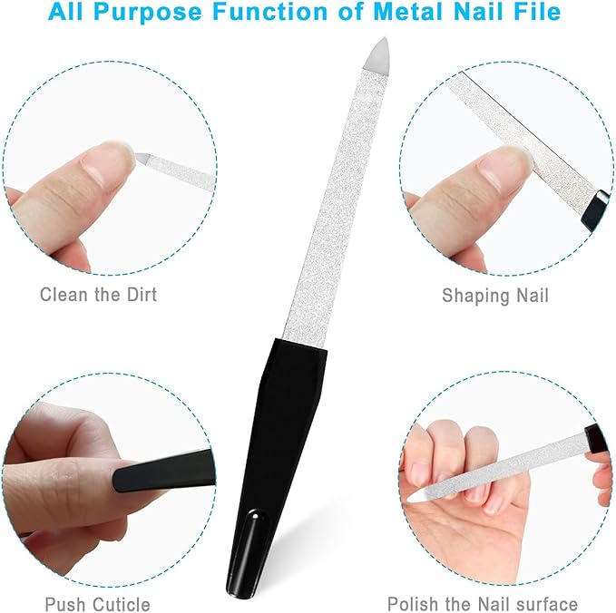 Nail Files and Buffers (17 Pack), Professional Double Sided Emery Board Nail File and Buffer for Acrylic Nails, 100/180 & 600/3000 Grit Reusable Nail Supplies Kit for Women Home & Salon