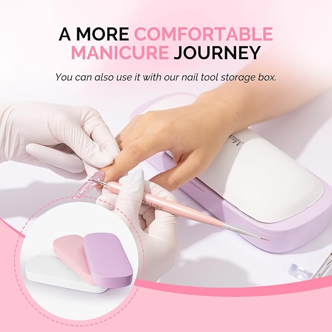 MelodySusie Nail Arm Rest, Portable Manicure Hand Rest, Professional PU Leather Nail Hand Rest Stand for Acrylic Nails, Nail Hand Pillow for Nail Tech Manicurist, Travel Salon Home, White