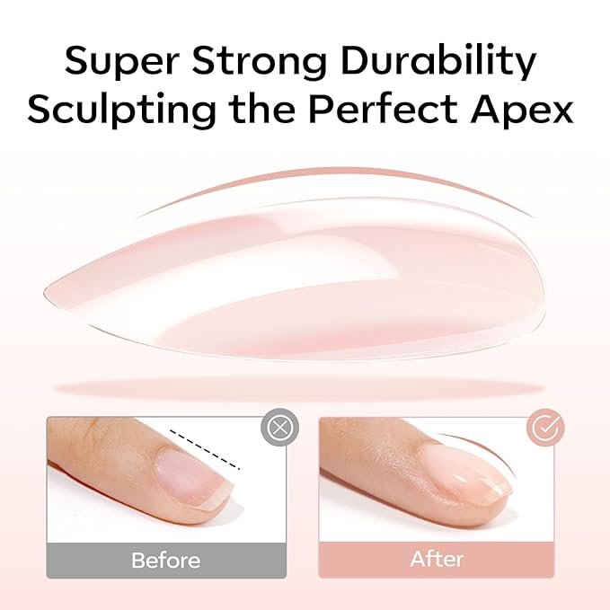 modelones Builder Rubber Gel Base Coat for Nails, Neutral Warm Nude Rubber Base Gel Nail Polish for Strengthen Apex Building Extension Protect Weak Nails Long Last U V Manicure Gift for Women