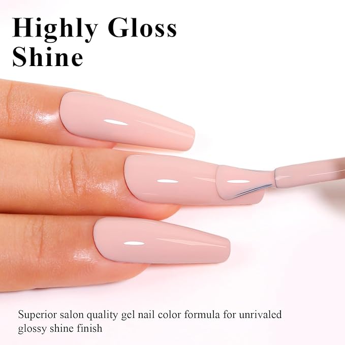 Imtiti Nude Pink Gel Polish - 0.5 Fl Oz Soak Off LED UV Nail Gel Polish for Spring/Summer DIY Nail Art & Salon Manicure Kit