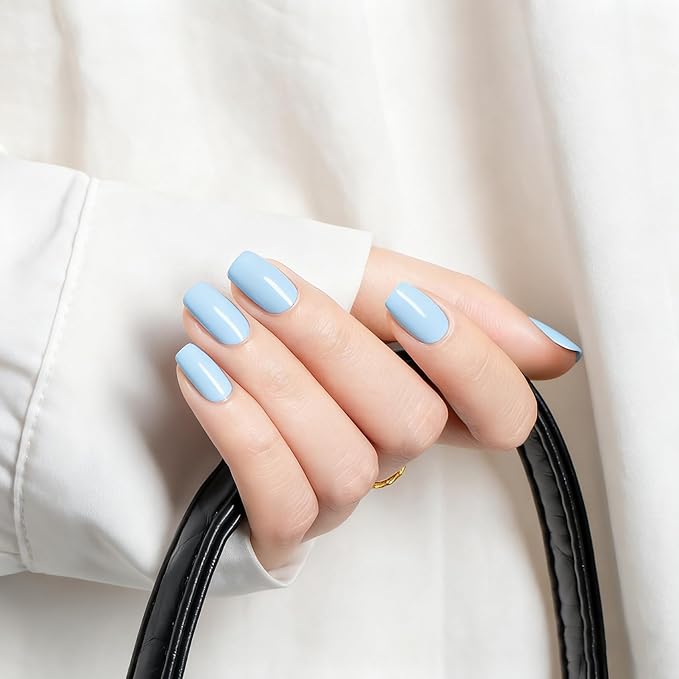 MEGIOR Baby Blue Gel Nail Polish 0.5 Fl Oz Sky Blue Long Lasting Soak Off UV LED Lamp Light Curing TPO Free Gel Polish Kit for Salon and Nail Art Starter Manicure DIY at Home