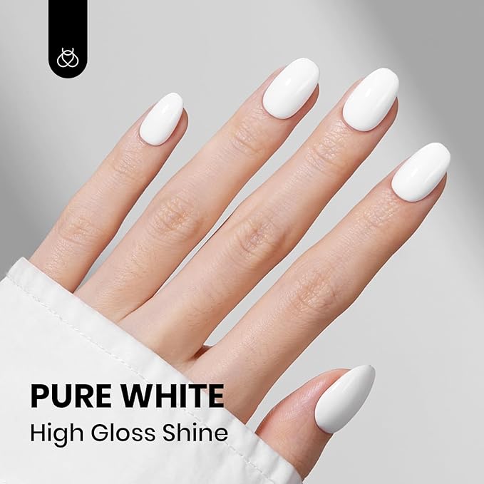 Beetles Black White Gel Polish Kit - Simple Black & White Colors Collection, 2pc 15ML Hema-Free French Nails Design Trendy Colors Uv LED Lamp Salon DIY at Home Nails Gifts for Women