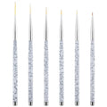 Tbestmax 6 Pcs Nail Art Liner Brushes, UV Gel Painting Acrylic Nail Brushes Striping Brushes for Short Strokes, Details, Blending, Elongated Lines 5/7/9/11/15/20mm