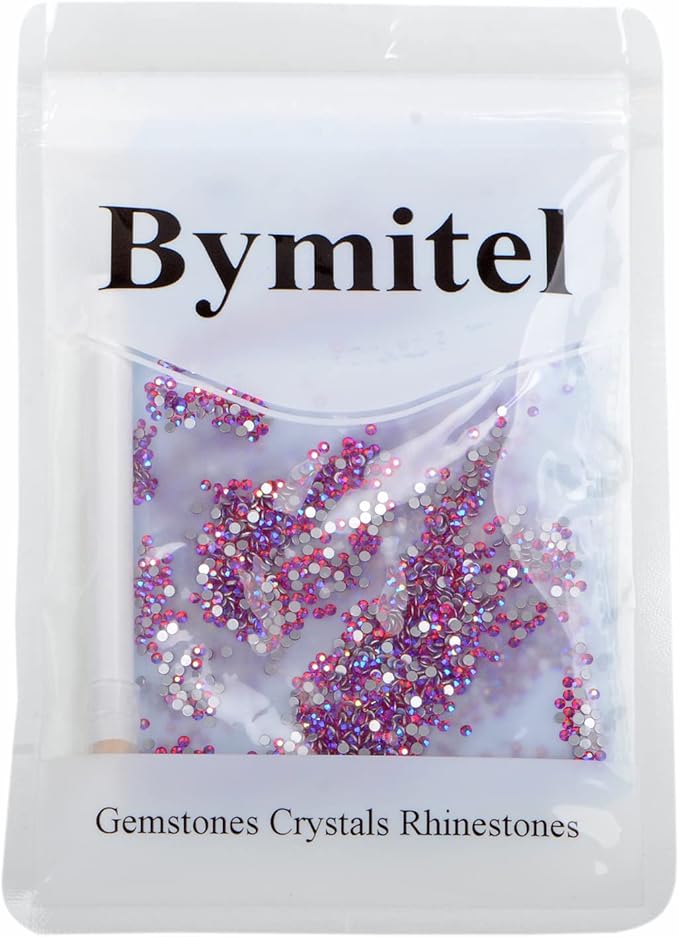 2880PCS Art Nail Rhinestones Non Hotfix Glue Fix Round Crystals Glass Flatback for DIY Jewelry Making with one Picking Pen (ss5 2880pcs, Siam AB)