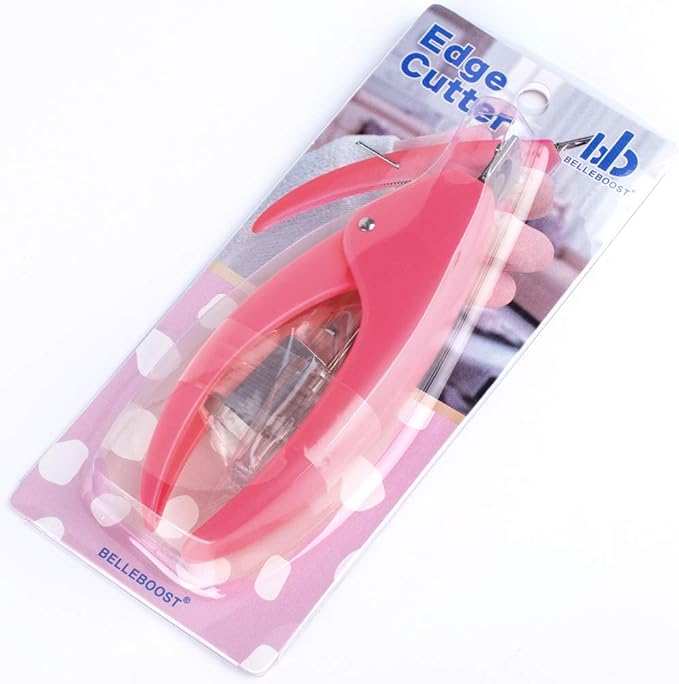 Belleboost Nail Tip Clipper Edge Cutter Adjustable Stainless Steel False Artificial Acrylic Fake Trimmer Manicure Pedicure Sharp Rustproof Blade Clip Tool for Salon Home Art,DIY Use Acrylic Pink