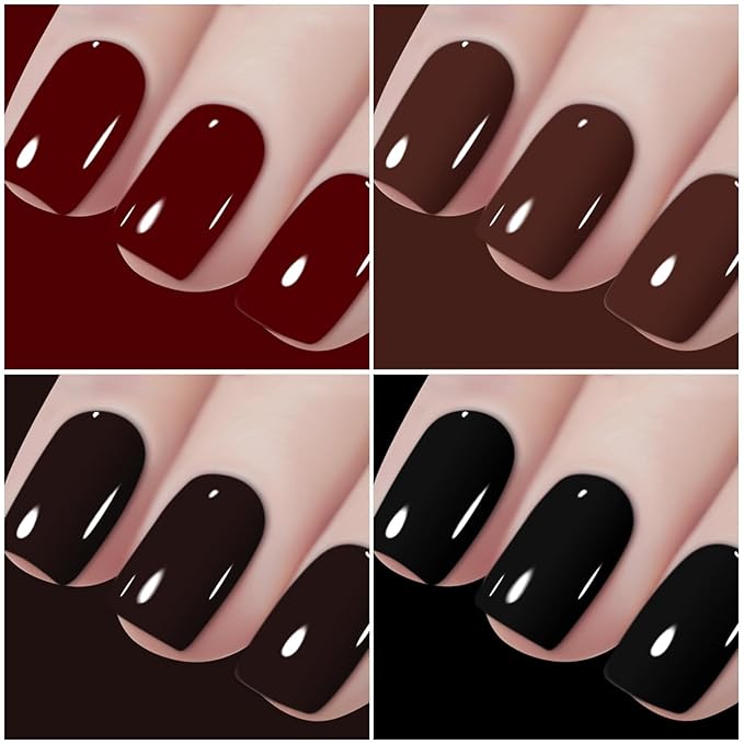 Vishine 48 Colors Gel Nail Polish Set, Autumn Winter Popular Nail Polish with Base Top Coat, Lasting UV LED Gel Polish Manicure Kit 8ml