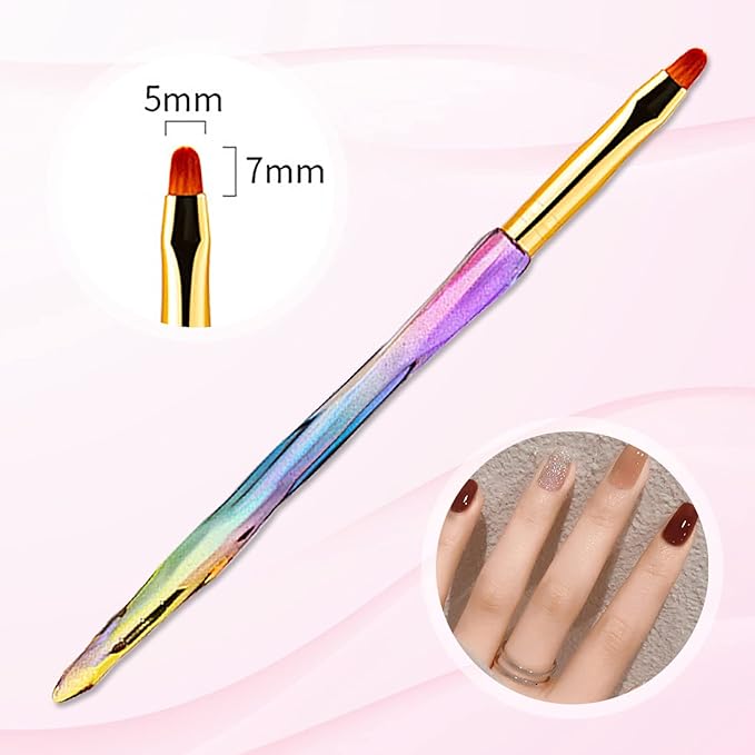 SILPECWEE 3pcs Nail Clean Up Brushes, Nail Polish Remover Brush, Nail Brushes for Cleaning Polish Mistake, Acetone brush, Nail Art Brush Manicure Brush for Nails Design Tool