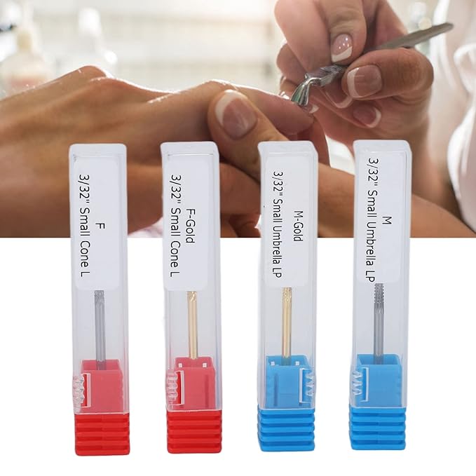 Nail Drill Bits Set, 4pcs Nail Art Drill Bits Set Tungsten Steel Universal Nail Polishing Grinding Bits Electric Nail File Acrylic Nail Gel Nail Polish for Home Salon Nail Manicure Pedicure